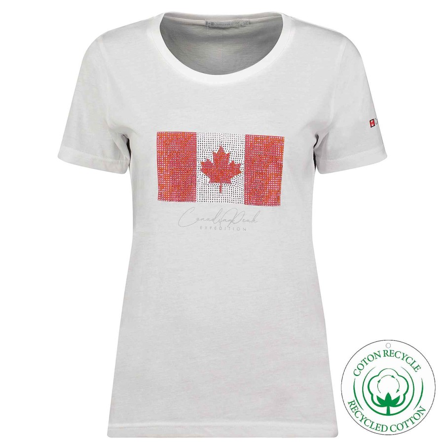 Mujer Canadian Peak Camiseta | Jwildeak White Rm Senora 204